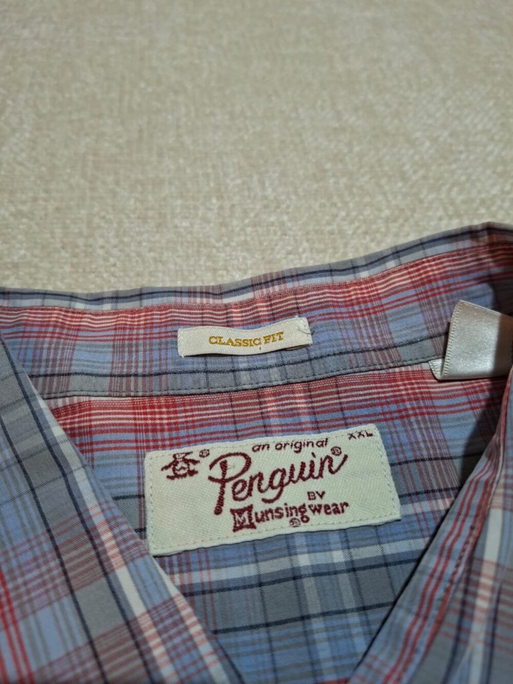 Original Penguin Munsingwear Classic Fit Plaid Short Sleeve Shirt XXL - Picture 9 of 10